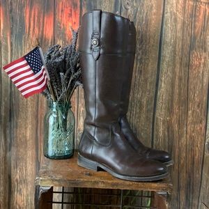 FRYE Jayden Button tall leather riding boots.